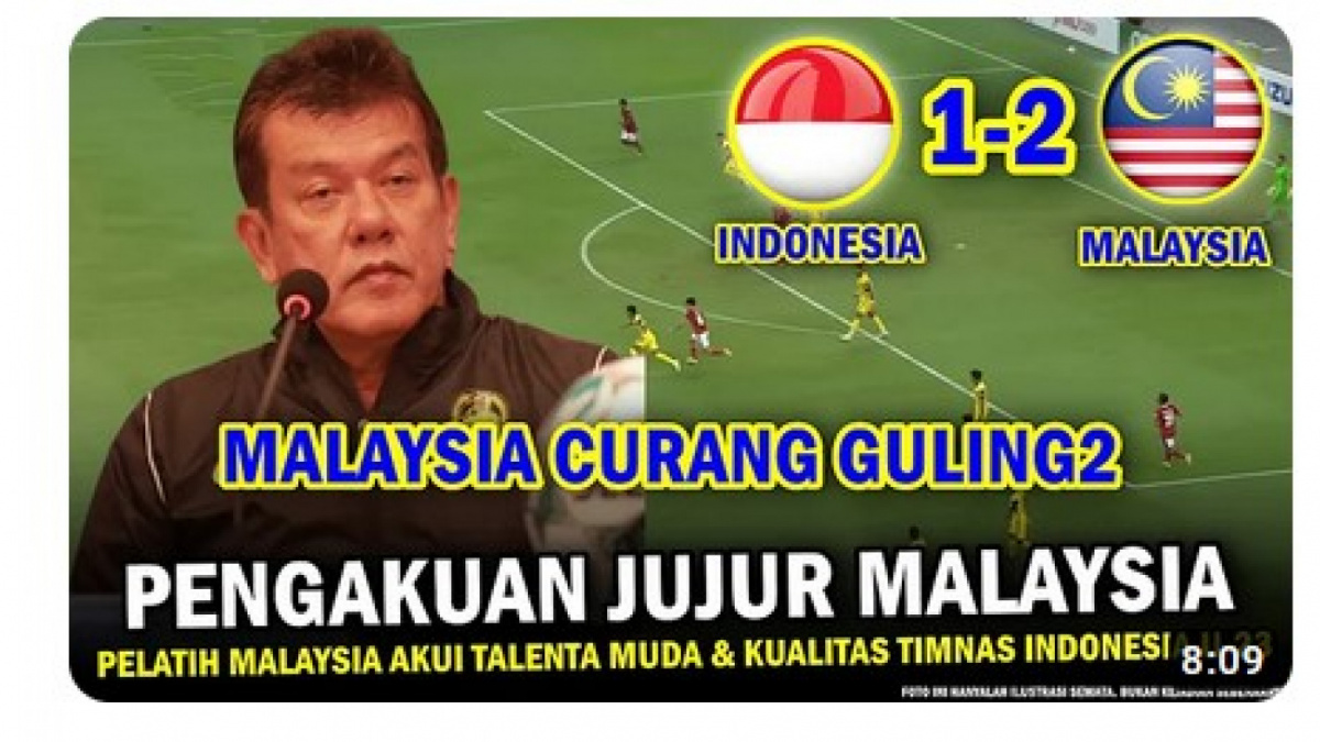 Video ini bukan berisi pujian khusus Timnas U-23 akan tetapi langkah Malaysia mencetak pemain agar setara negara-negara tetangga [[screenshot YouTube].]