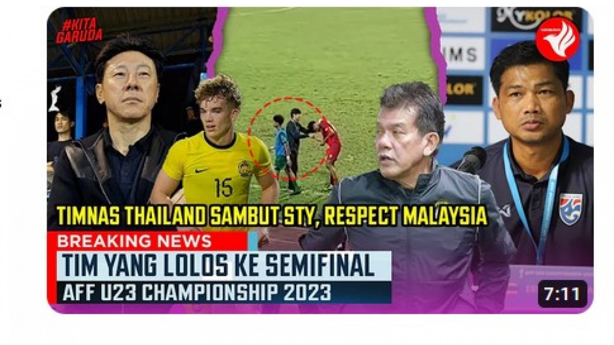 Video salah (X) tentang narasi Timnas Thailand menyambut Coach Shin Tae-yong [[screenshot YouTube].]