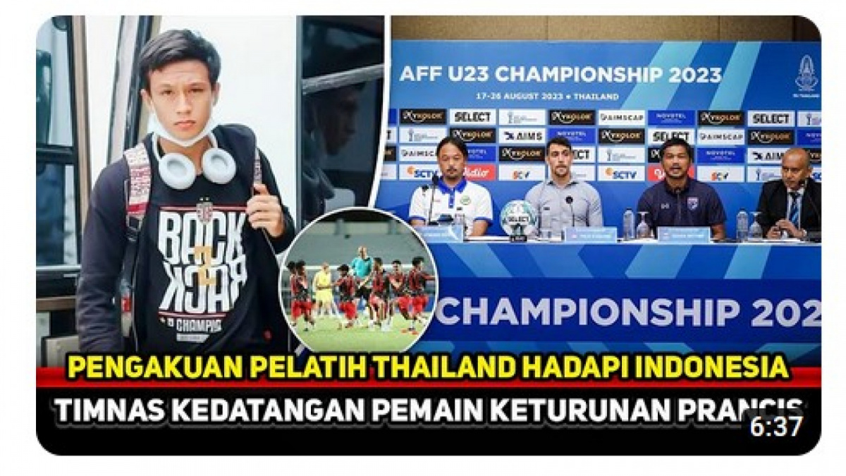 Video salah (X) yang menyebutkan pelatih Timnas Thailand tidak ingin bertemu Timnas Indonesia [[screenshot YouTube].]
