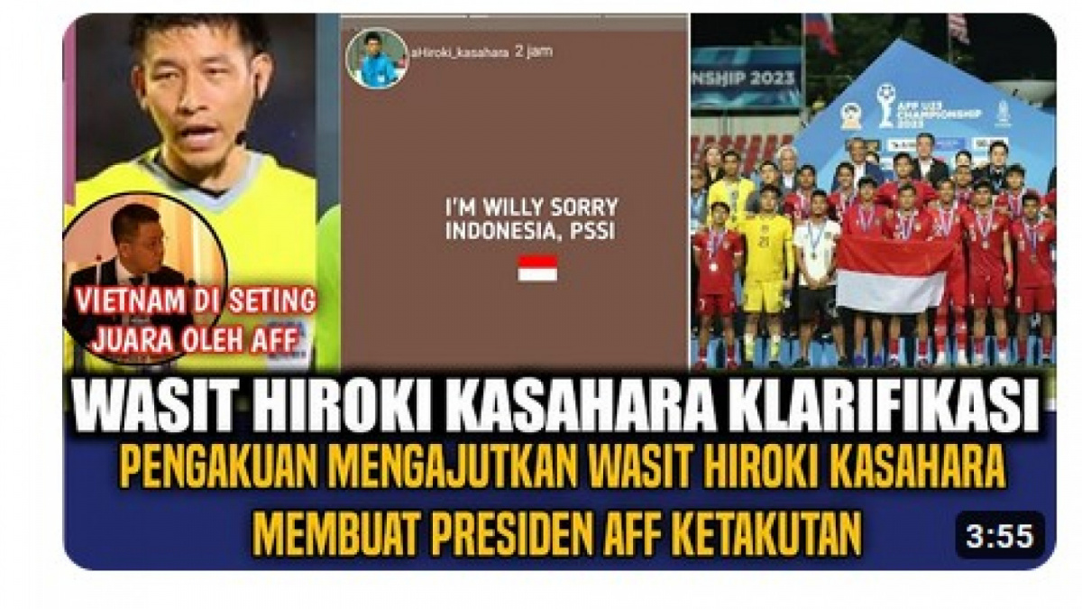 Video salah (X) soal wasit final AFF U-23 bikin klarifikasi [[screenshot YouTube].]