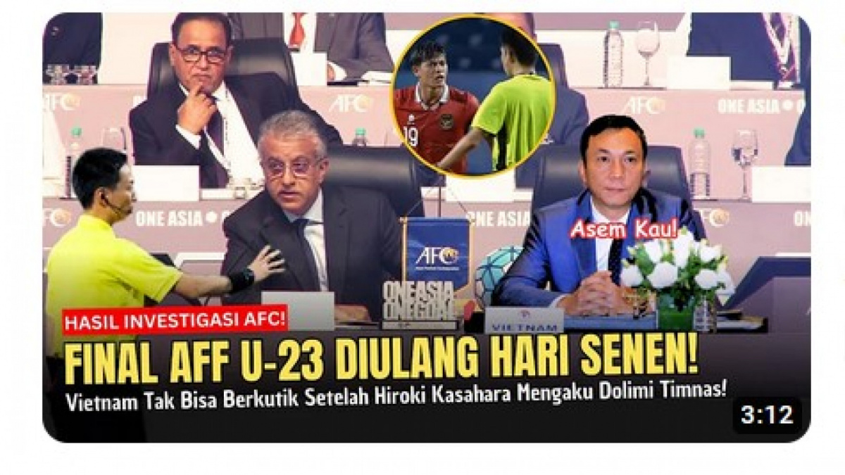 Video salah (X) tentang AFC adakan kongres untuk mengadakan ulangan final Piala AFF U-23 2023 [[screenshot YouTube].]