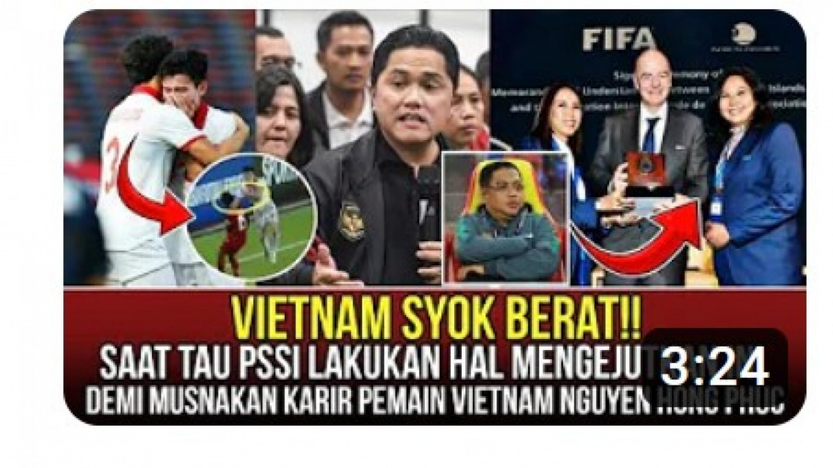Video salah (X) tentang tindakan PSSI untuk musnahkan karier pemain Vietnam ini [[screenshot YouTube].]
