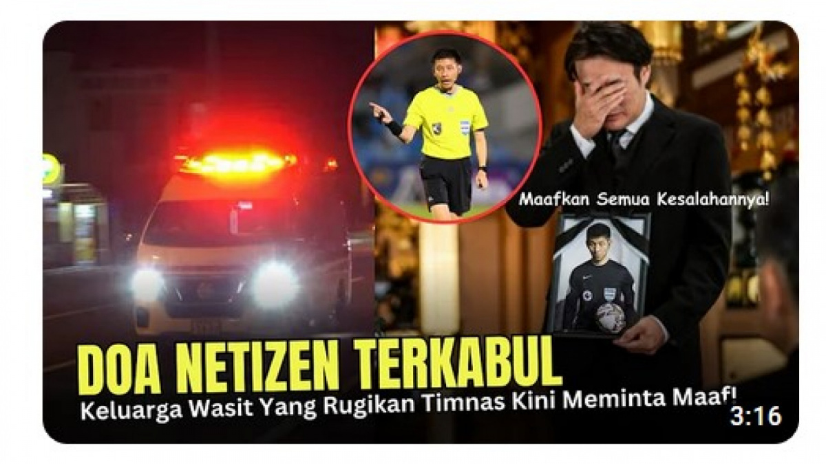 Berita salah (X) tentang wasit AFF U-23 2023 Hiroki Kasahara [[screenshot YouTube].]