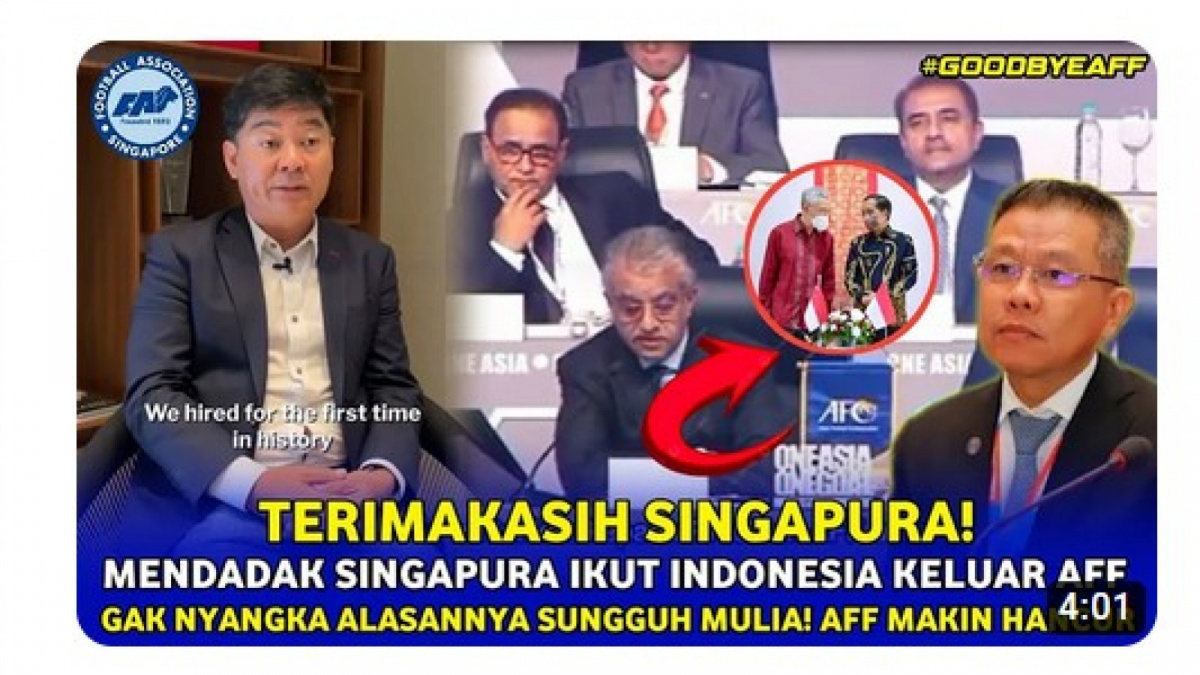 Video salah (X) tentang Singapura akan keluar dari AFF [[screenshot YouTube].]