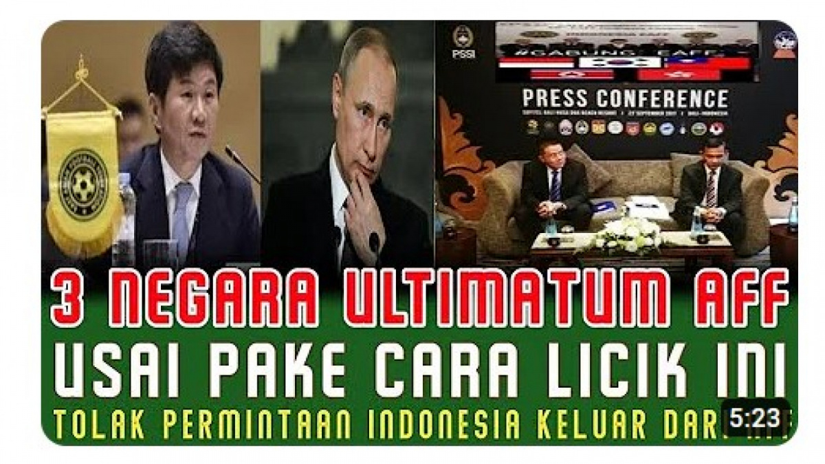 Video salah (X) tentang negara-negara super power yang akan ultimatum AFF bila Indonesia tidak dibolehkan keluar dri federasi bola ASEAN [[screenshot YouTube].]