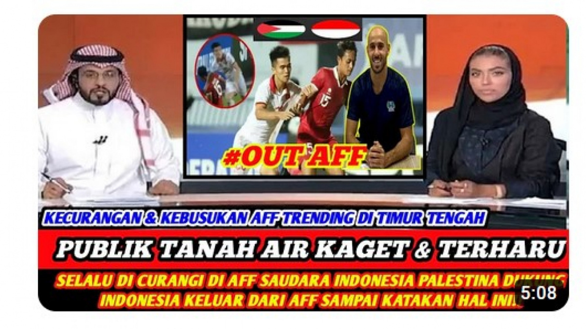 Video sala (X) tentang Indonesia menjadi trending topic di Timur Tengah soal AFF U-23 2023 [[screenshot YouTube].]