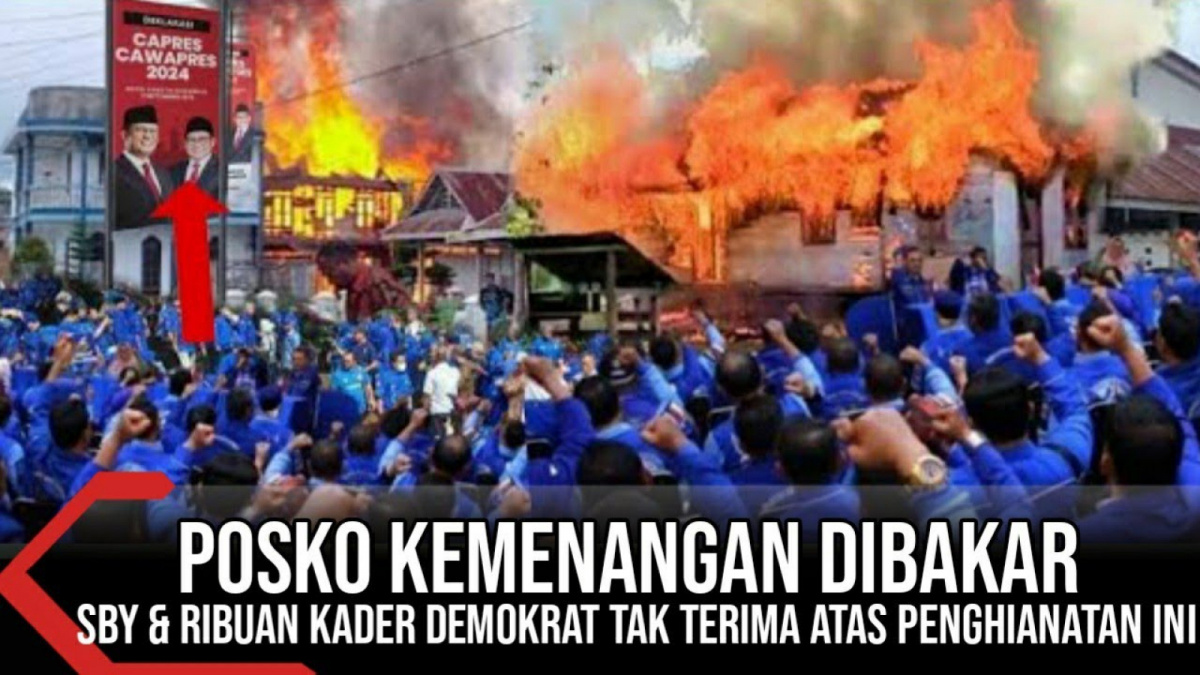 Thumbnail video hoaks pembakaran posko Anies - Cak Imin. [Youtube/Kabar Politik]