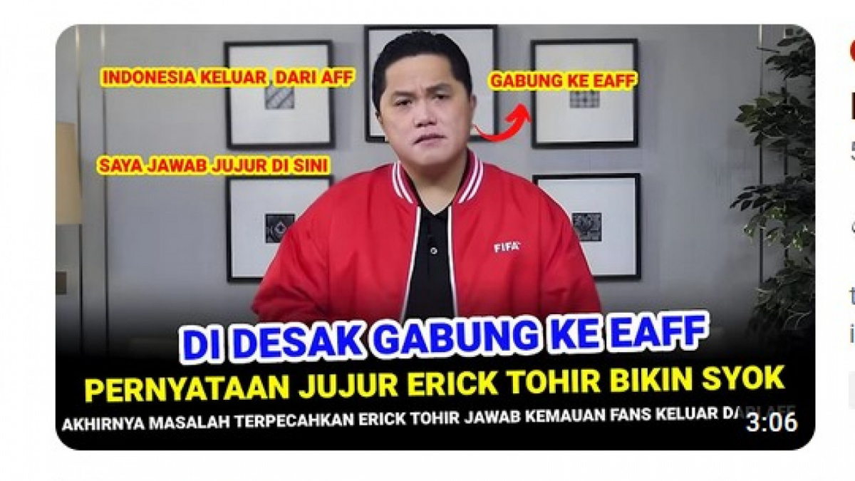 Video sala (X) tentang pengakuan Ketua Umum PSSI bikin syok. Tidak ada syok karena Indonesia tidak memiliki rencana keluar dari AFF [[screenshot YouTube].]