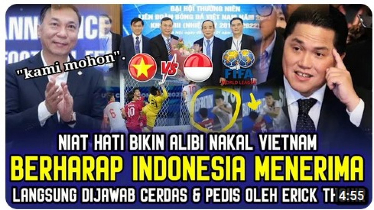 Video salah (X) Vietnam ajak Indonesia tanding di FIFA Matchday 2023 [[screenshot YouTube].]