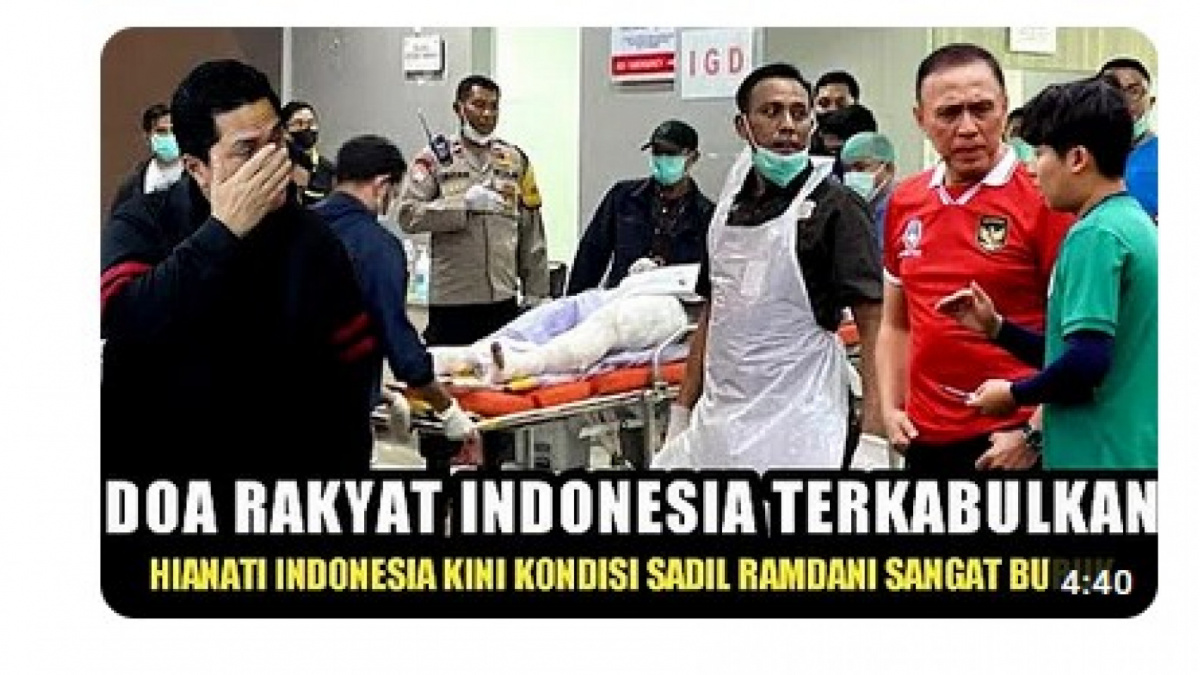 Video salah (X) tentang pemain Timnas Indonesia Saddil Ramdani [[screenshot YouTube].]