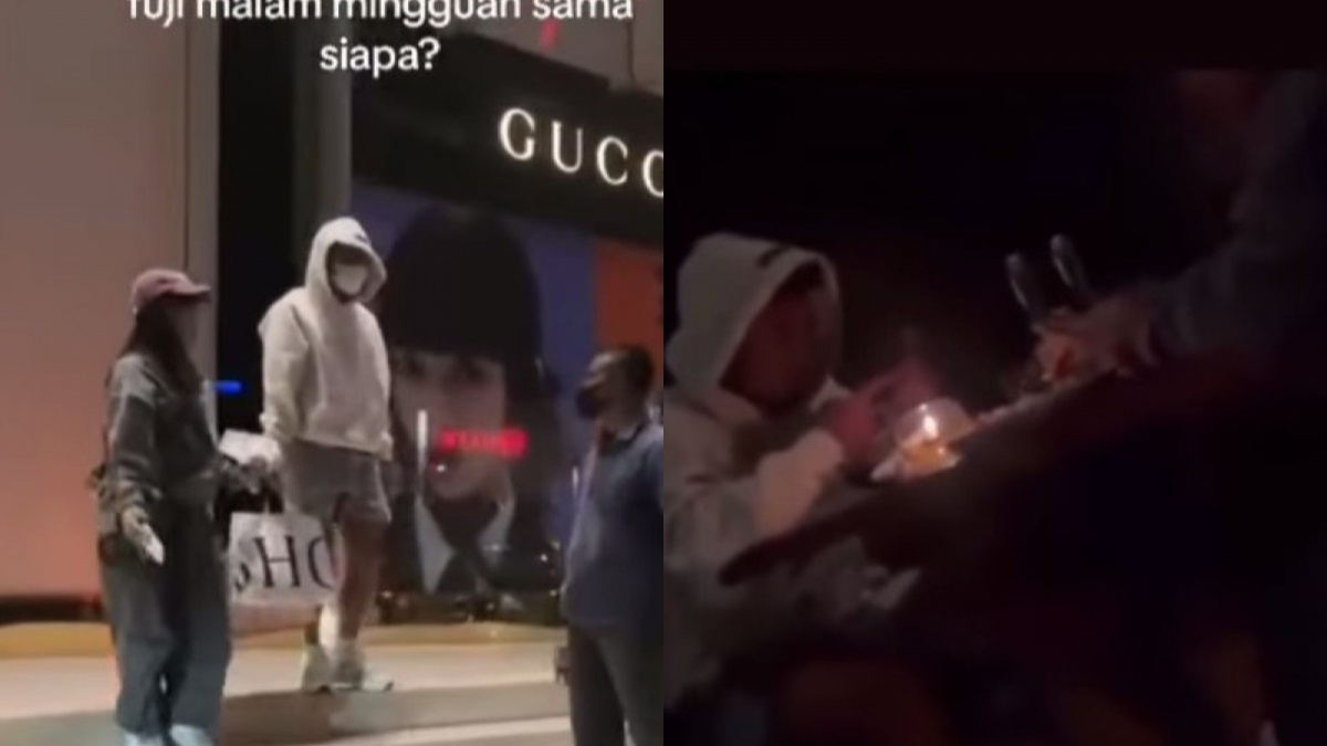 Fuji dan pria diduga Asnawi. [[Kolase]]