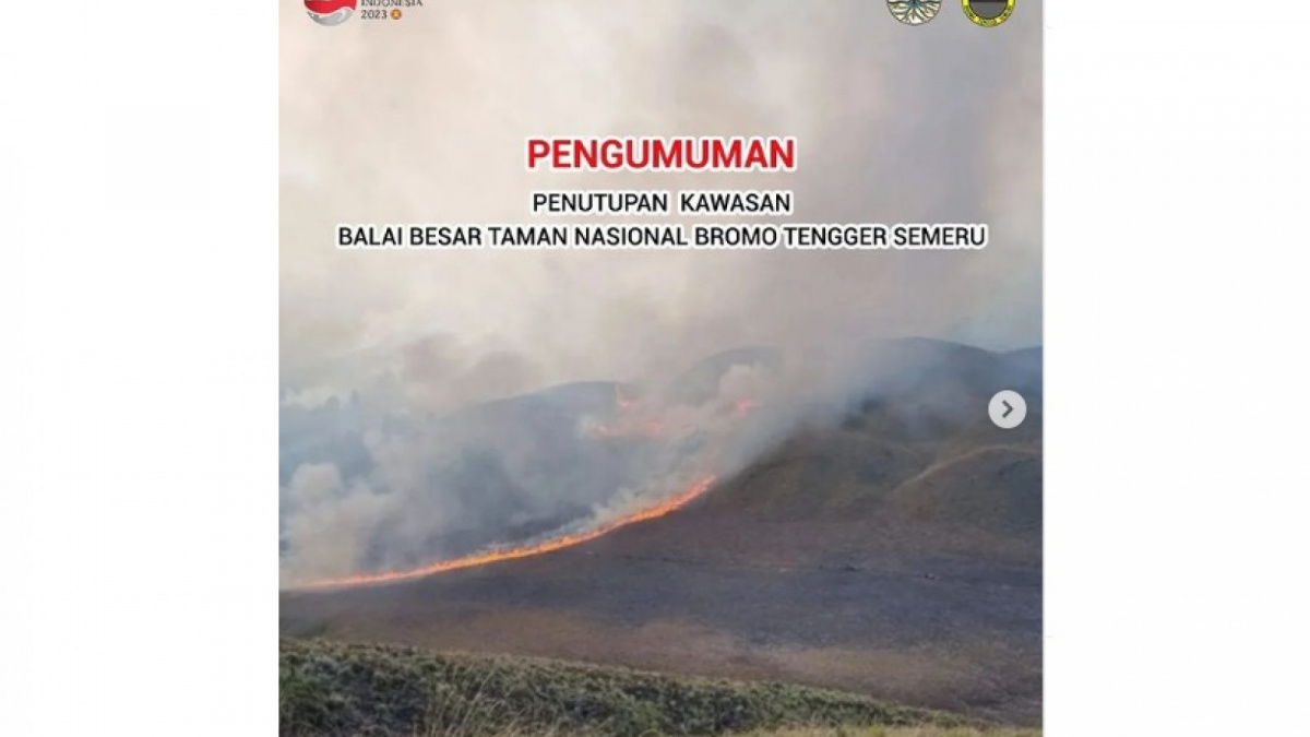 Pengumuman penutupan akses ke kawasan Bromo [(Instagram)]