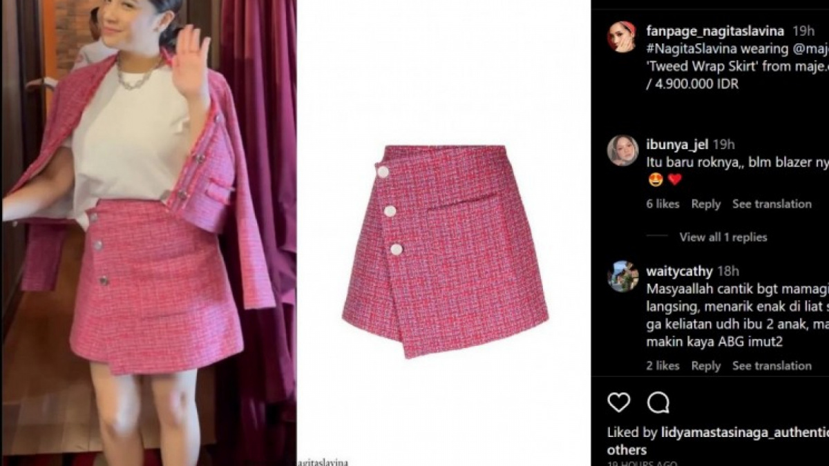 Outfit yang dikenakan oleh Nagita Slavina. [[Instagram/fanpage_nagitaslavina]]