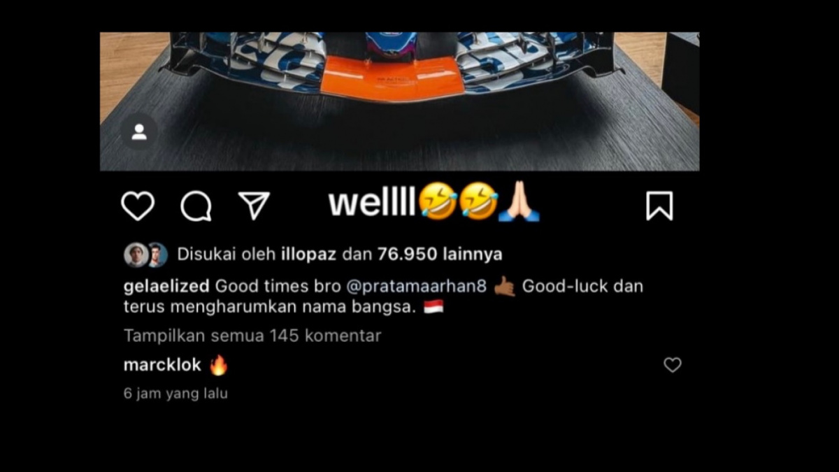 Philo Paz terciduk menyukai foto Sean Gelael dan Pratama Arhan. [[TikTok/asprockoo]]