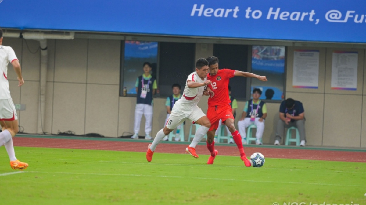 Timnas Indonesia U-24 saat menghadapi Korea Utara U-24 dalam laga terakhir Grup F Asian Games 2022 [Dok. NOC Indonesia]