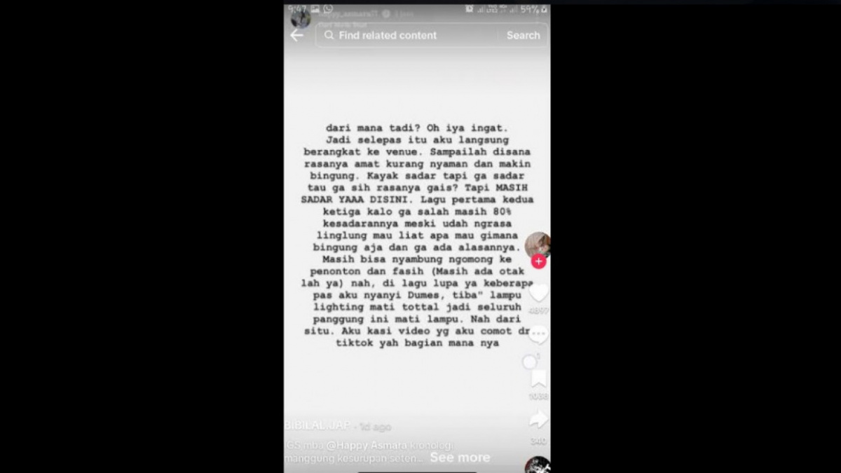 Postingan Happy Asmara manggung kesurupan [(TikTok/@bibil22_)]