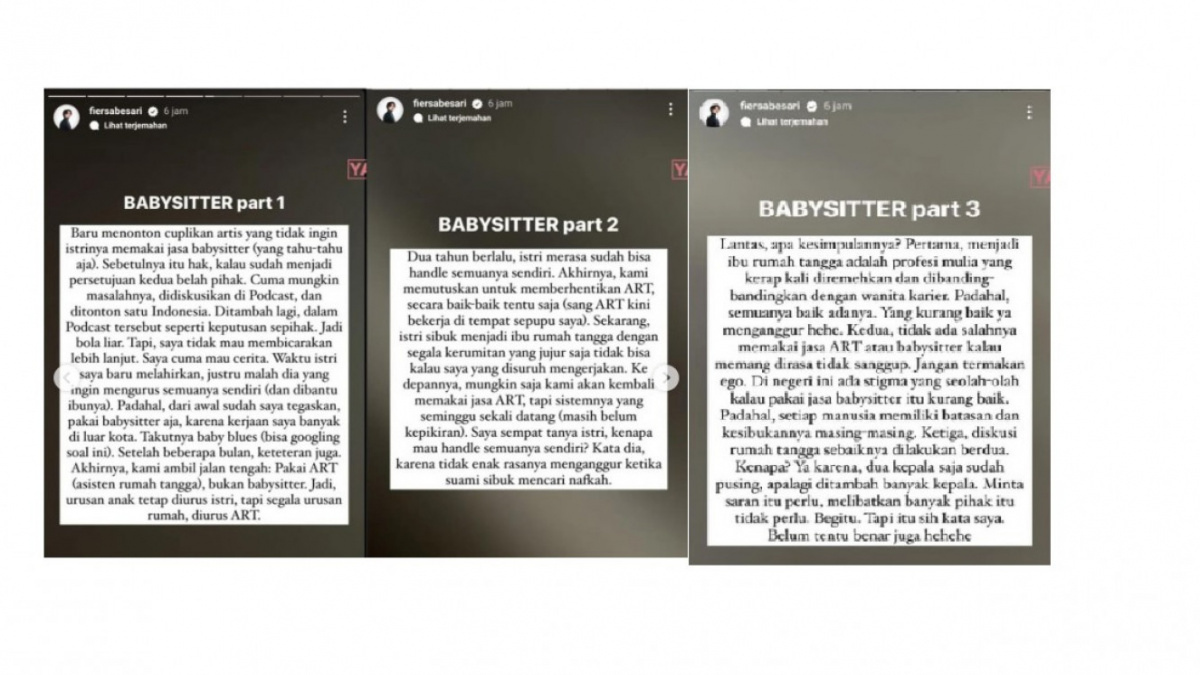 Instagram Story Fiersa Besari. [[screenshot]]