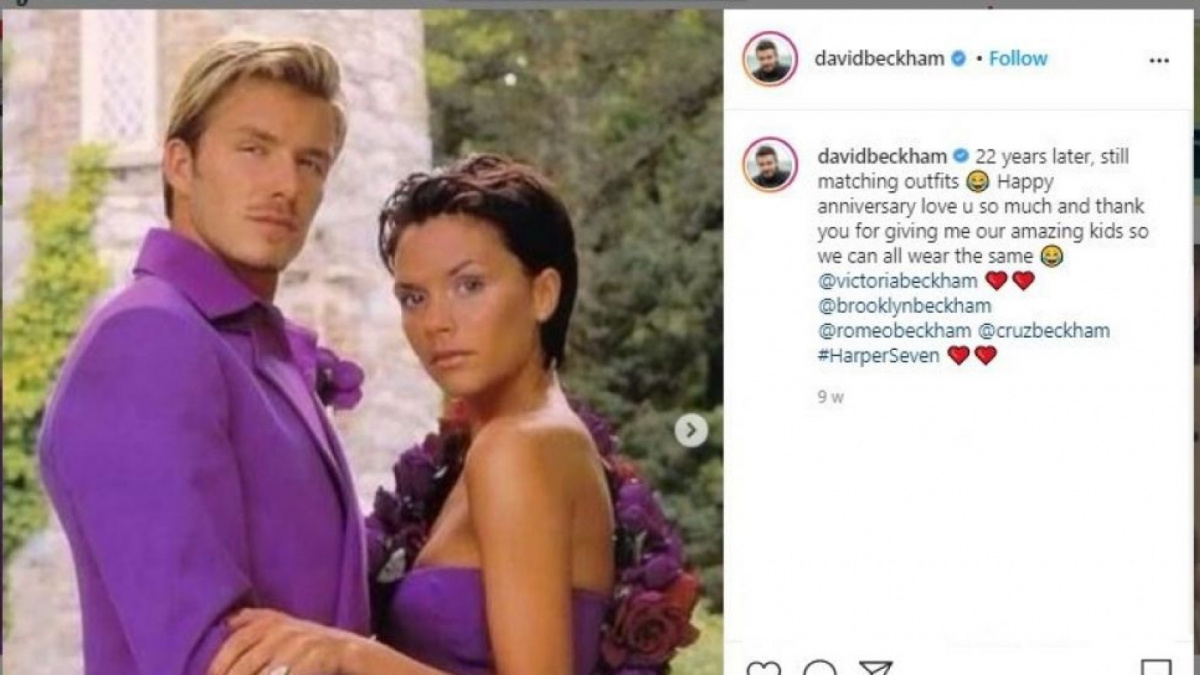 Victoria Beckham dan David Beckham saat mereka menikah [(instagram.com/davidbeckham)]
