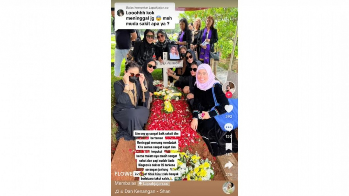 Makam istri kedua Edi Darmawan Salihin, Tiara Agnesia meninggal mendadak [(TikTok/@r_flowersss)]