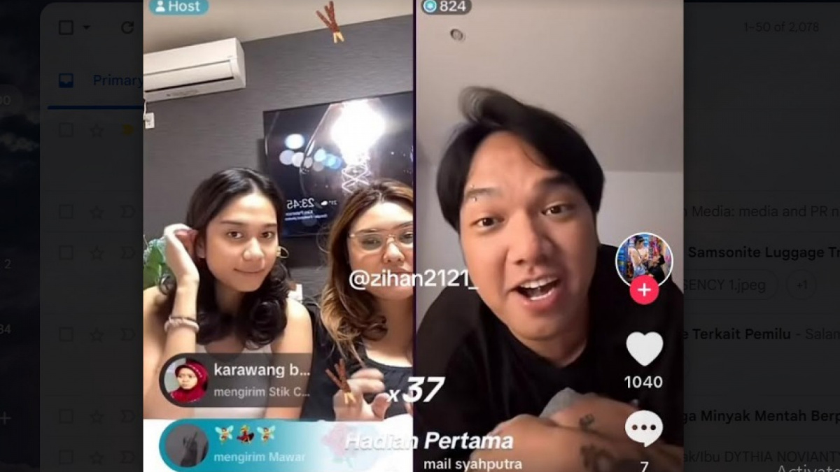 Live Azizah Salsha dan para sahabatnya yang membongkar kelakuannya kepada Pratama Arhan [(TikTok/@zihan2121_a)]