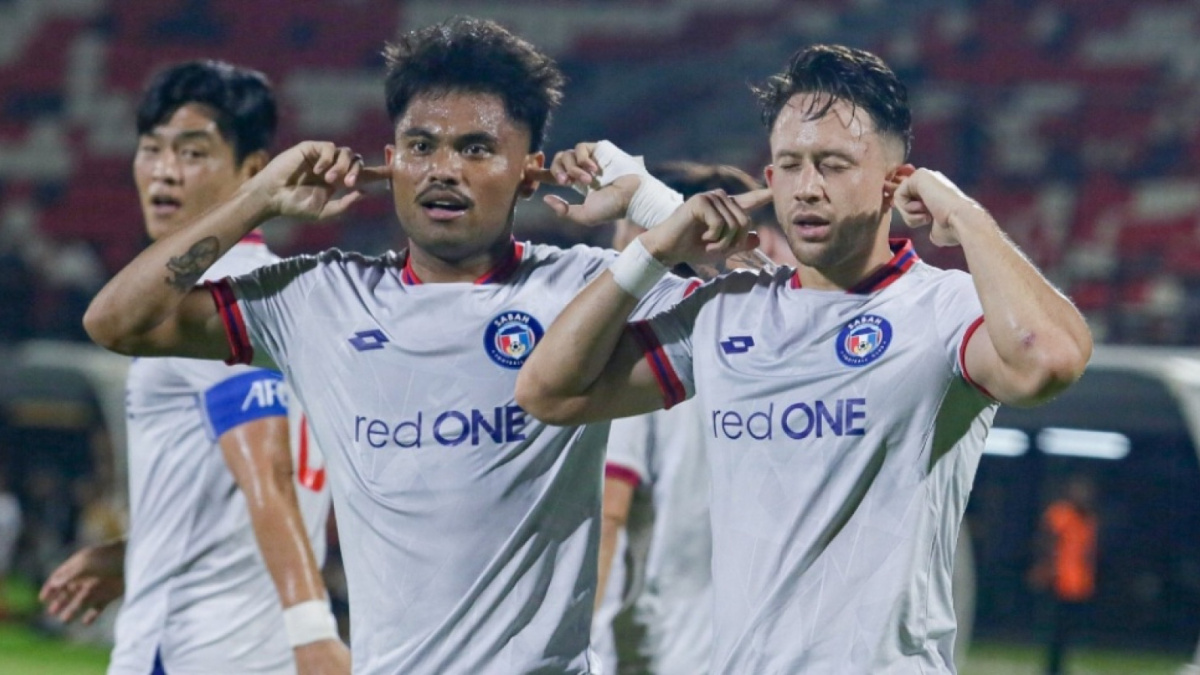 Saddil Ramdani (tengah) Sabah FC [[Twitter AFC Cup]]