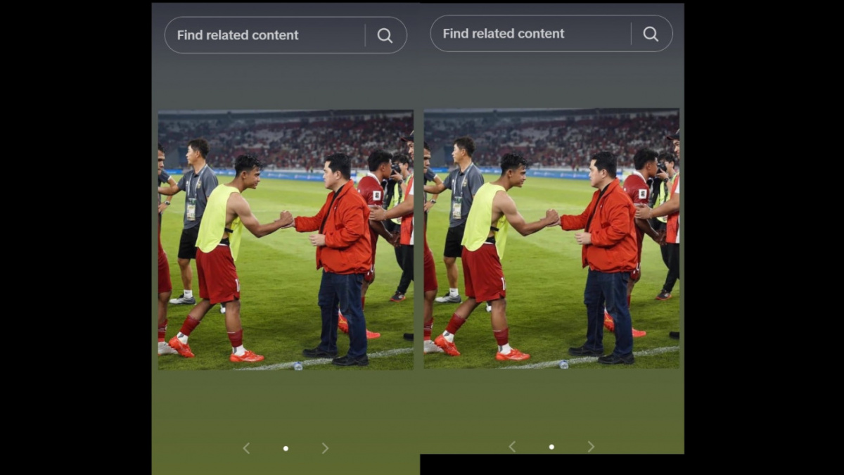 Potret Pratama Arhan saat sedang bersalaman dengan Erick Thohir. [[TikTok/zihan2121_a]]