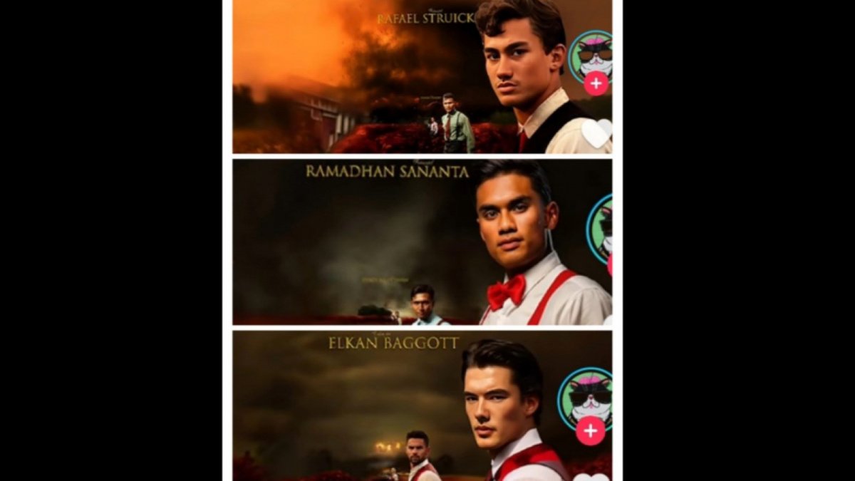 Versi AI Rafael Struick, Ramadhan Sanantha, dan Elkan Baggott [[screenshot TikTok Lapar Visual/kolase Metro Suara.com SamarKarma]]