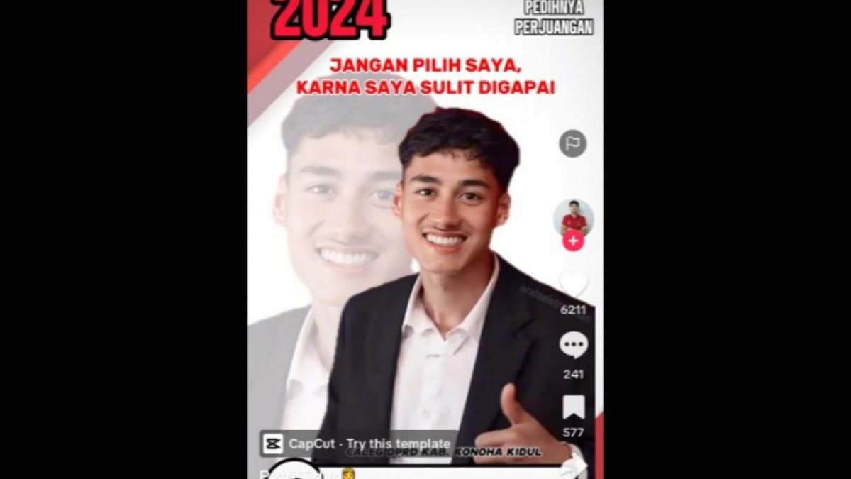 Bukan calon legislatif (caleg) partai politik namun calon pendamping hidup bernama Rafael Struick [[screenshot TikTok Putri Tidur].]