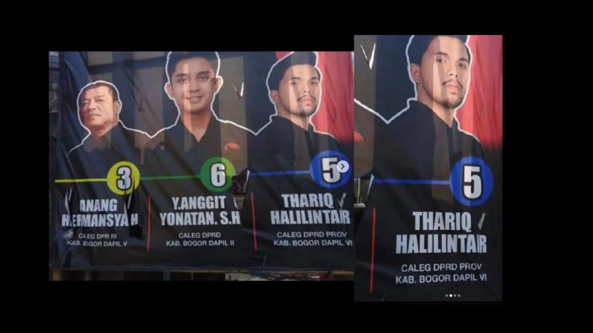 Baliho Caleg Thariq. [[Instagram/lambe__danu]]