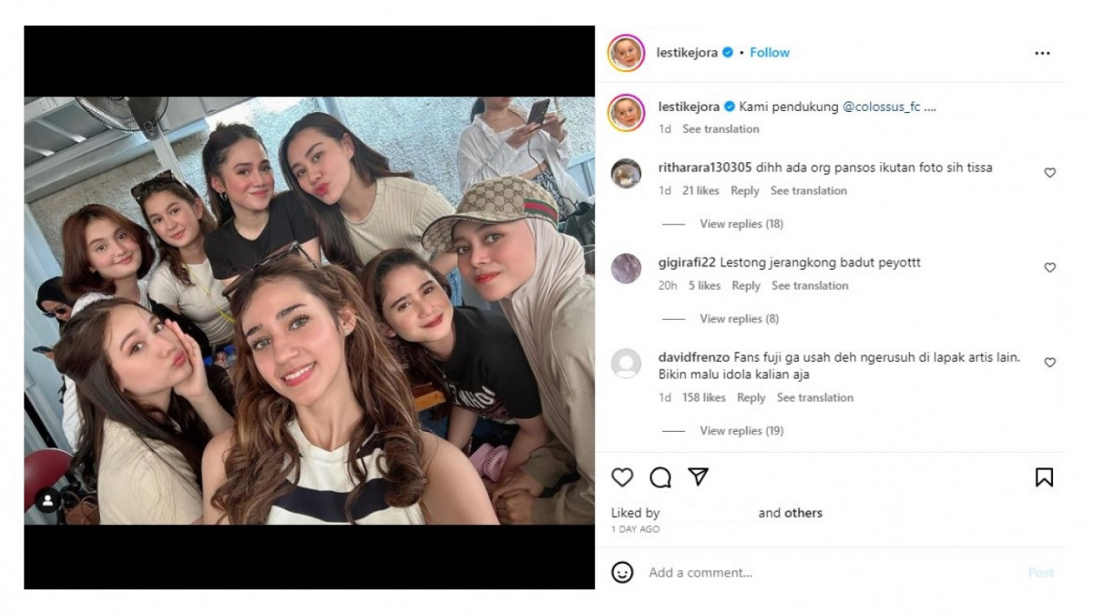 Postingan Lesti Kejora. [[Screenshoot]]