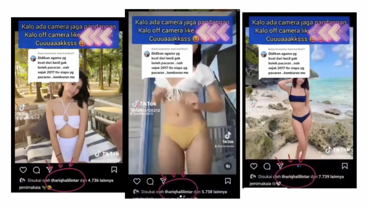 Thariq Halilintar kepergok like postingan cewek seksi. [[Instagram/lambe__danu]]