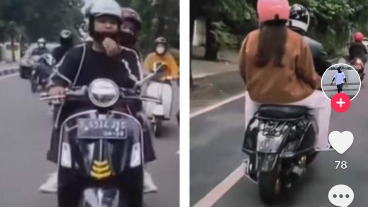 Thariq Halilintar Naik Vespa Sama Fuji dan Aaliyah Massaid [(TikTok)]