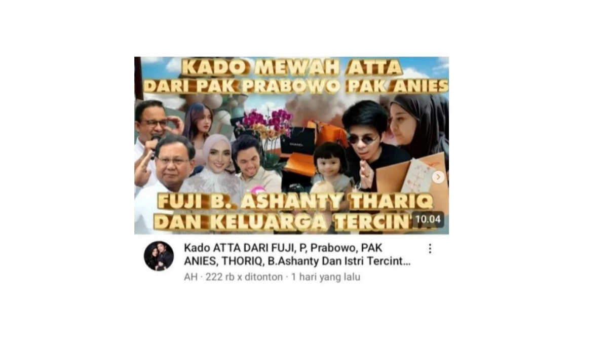 Unggahan YouTube Atta. [[Screenshot]]