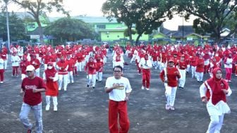 Meriahkan HUT Metro Ke  85,  YJI Dan Lansia Gelar Senam