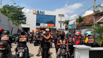 Ratusan Anggota  46 Bikers Club Mampir di BNI KCP Bandar Jaya