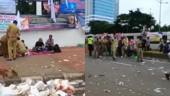 Usai Demo, Perangkat Desa Tinggalkan Sampah Berserakan di Senayan, Publik: Tuntutan Aneh, Eh Nyampah