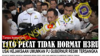 CEK FAKTA: Mendagri Pecat Tidak Hormat PJ Gubernur DKI Jakarta Usai Ditetapkan Sebagai Tersangka! Benarkah?
