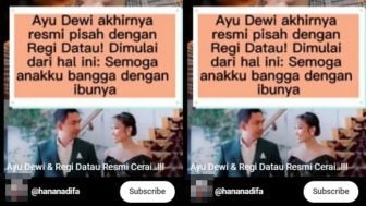 CEK FAKTA: Geger Ayu Dewi dan Regi Datau Resmi Cerai, Benarkah?