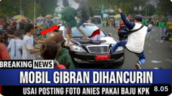 CEK FAKTA: Mobil Gibran Diserang Usai Unggah Foto Anies Pakai Baju KPK, Benarkah?