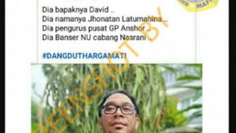 CEK FAKTA: Jonathan Latumahina Ayah David Beragama Nasrani dan Penyusup di Ormas Islam