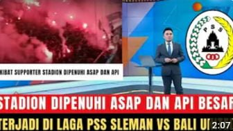 CEK FAKTA: Innalillahi, Stadion Terbakar Akibat Suar di Laga PSS vs Bali United