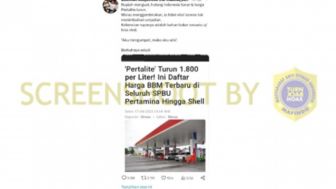 CEK FAKTA: Benarkah Harga Pertalite Turun Jadi Rp 1.800 per Liter?