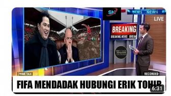 CEK FAKTA: Hanya Pengulangan, Video Berjudul "FIFA Mendadak Hubungi Erick Thohir" Sukses Bikin Penonton Zonk?