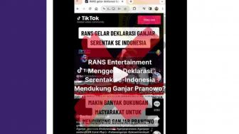 CEK FAKTA: RANS Entertainment Berikan Dukungan kepada Ganjar Pranowo Lewat Deklarasi Serentak?