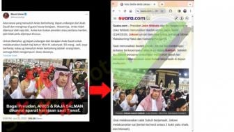 CEK FAKTA: Anies Baswedan Dikawal Aparat Kerajaan Saudi Saat Tawaf adalah Salah, Gambar Editan Ini Mencomot Materi Suara.com