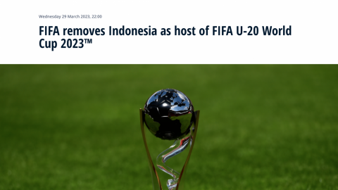 BREAKING NEWS! FIFA Batalkan Piala Dunia U20 di Indonesia