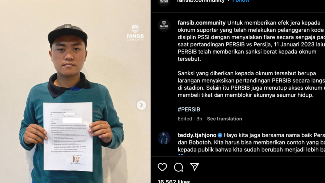 Agi Nurpadilah, Bobotoh yang Disanksi Persib Bandung Tak Boleh Nonton di Stadion Seumur Hidup