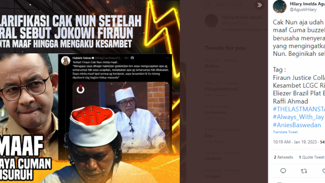 CEK FAKTA: Cak Nun Ngaku Disuruh Anies Baswedan untuk Sebut Jokowi Firaun, Benarkah?