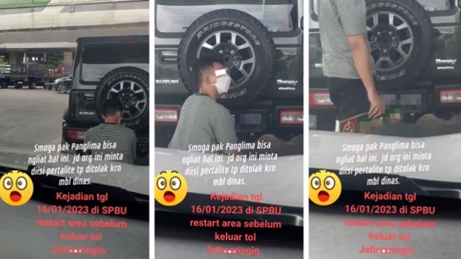 Terciduk! Sopir Mobil Dinas TNI Gercep Ganti Pelat Nomor Usai Dilarang Isi Pertalite, Videonya Viral