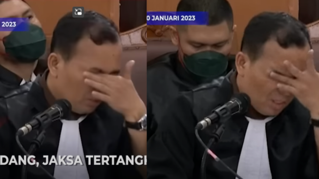 Jaksa Terciduk Usap Mata Berulang Kali saat Bacakan Replik Bharada E, Publik Pedas: Nggak Usah Akting!